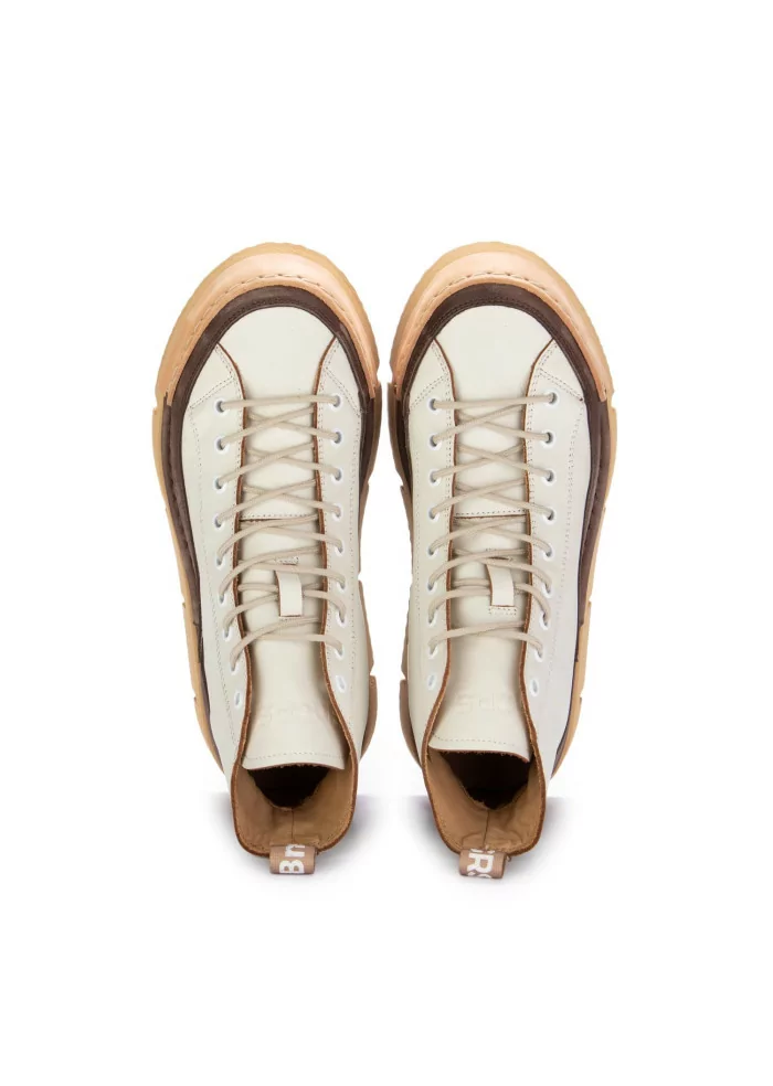sneakers alte donna bng real shoes la dinamica bianco marrone