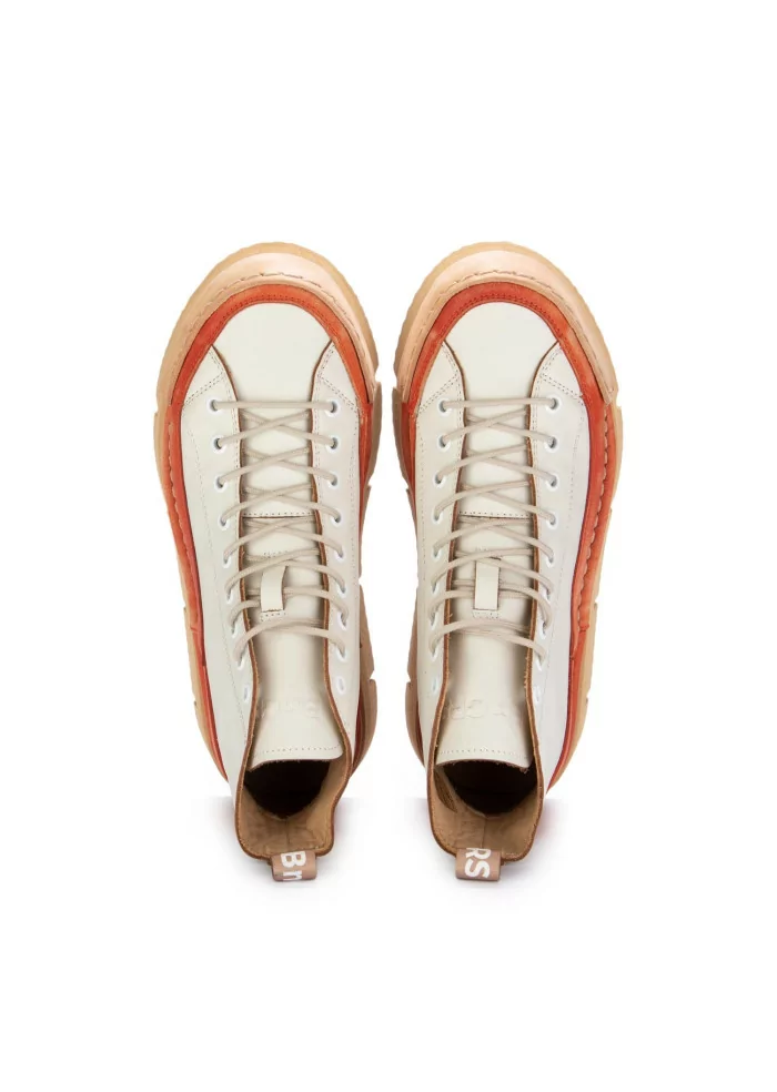 sneakers alte donna bng real shoes la dinamica bianco arancione