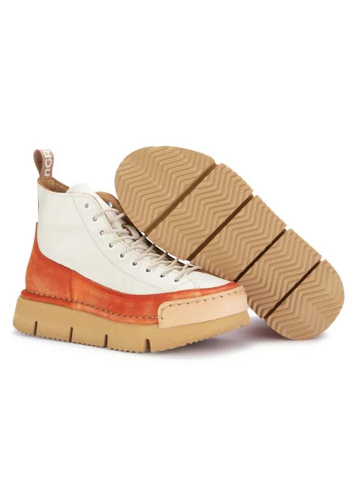 womens high sneakers bng real shoes la dinamica white orange
