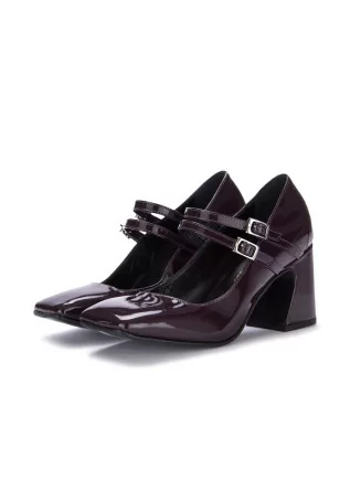 heel shoes poesie veneziane mia glossy leather purple