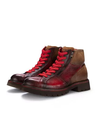 mens lace up ankle boots lorenzi safari red
