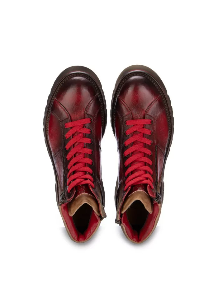 mens lace up ankle boots lorenzi safari red
