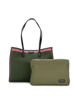 borsa shopper my best bag atena verde rosa