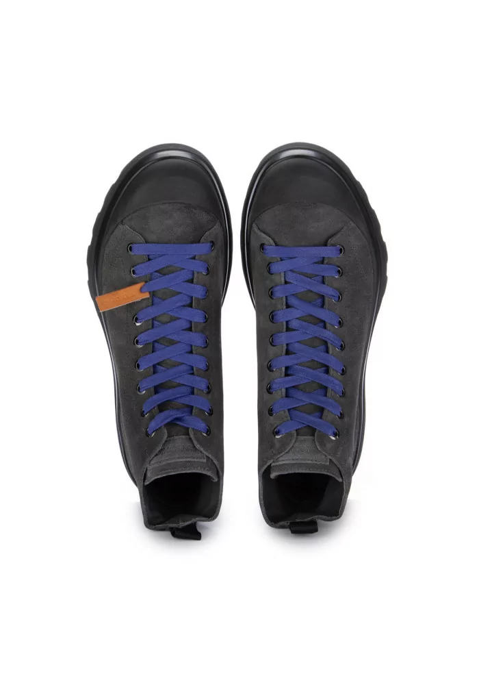 mens ankle boots panchic grey blue laces