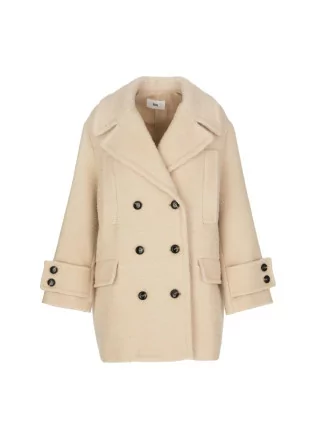 SOLOTRE | COAT DOUBLE-BREASTED WOOL BEIGE