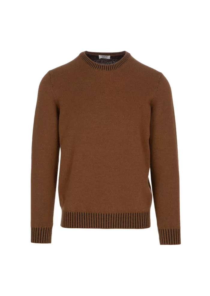 mens sweater jurta crewneck wool brown