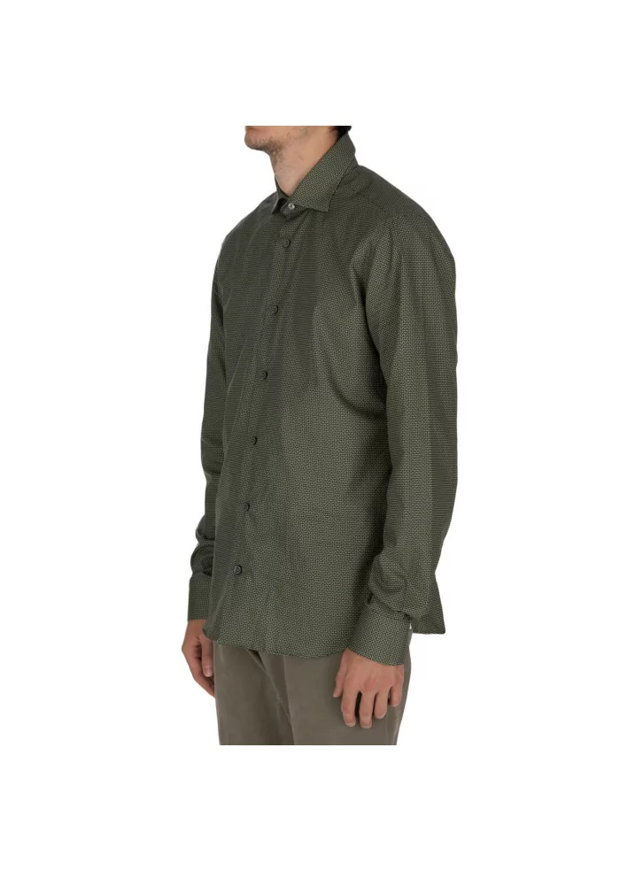 camicia uomo mastricamiciai luca verde micropattern
