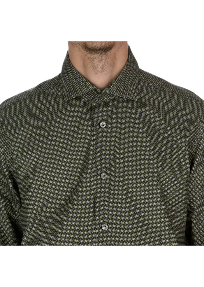camicia uomo mastricamiciai luca verde micropattern