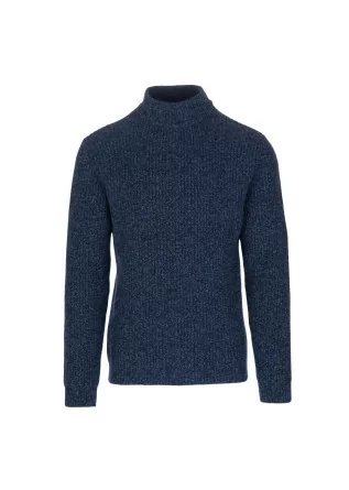 mens sweater daniele fiesoli mock neck wool blue