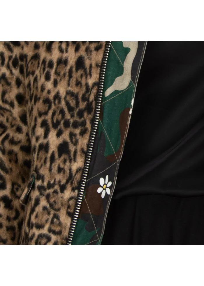 womens jacket sincere paris aviatore leopard beige black