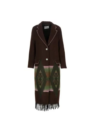 womens coat sincere paris etnic designs brown