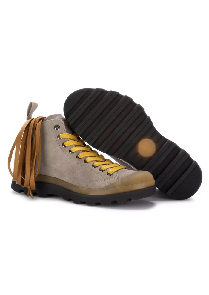 womens lace up ankle boots panchic grey yellow