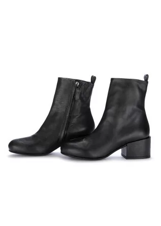 VICOLO 8 | ANKLE BOOTS WITH HEEL WASHED LEATHER BLACK