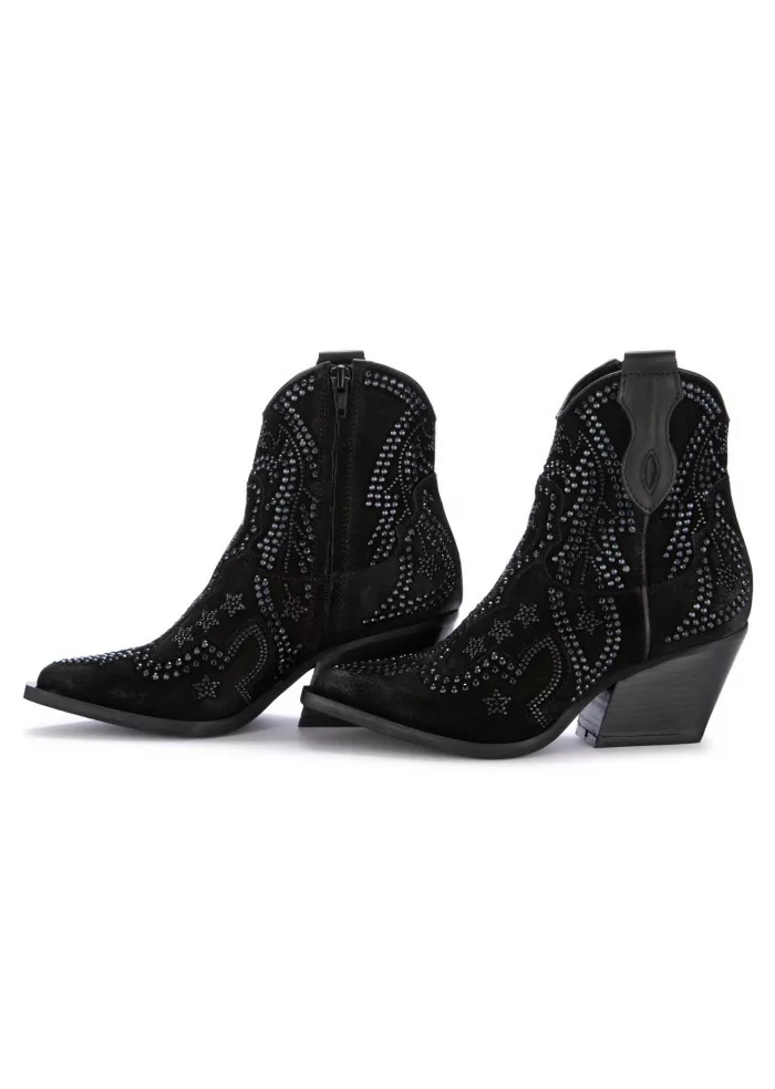 womens western boots juice suede black