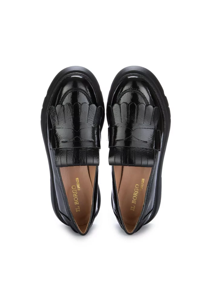 womens loafers il borgo firenze patent leather black