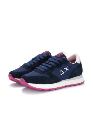 womens sneakers sun68 ally solid nylon navy blue