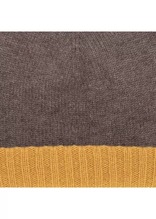 RIVIERA CASHMERE | BEANIE DOUBLEFACE BROWN YELLOW