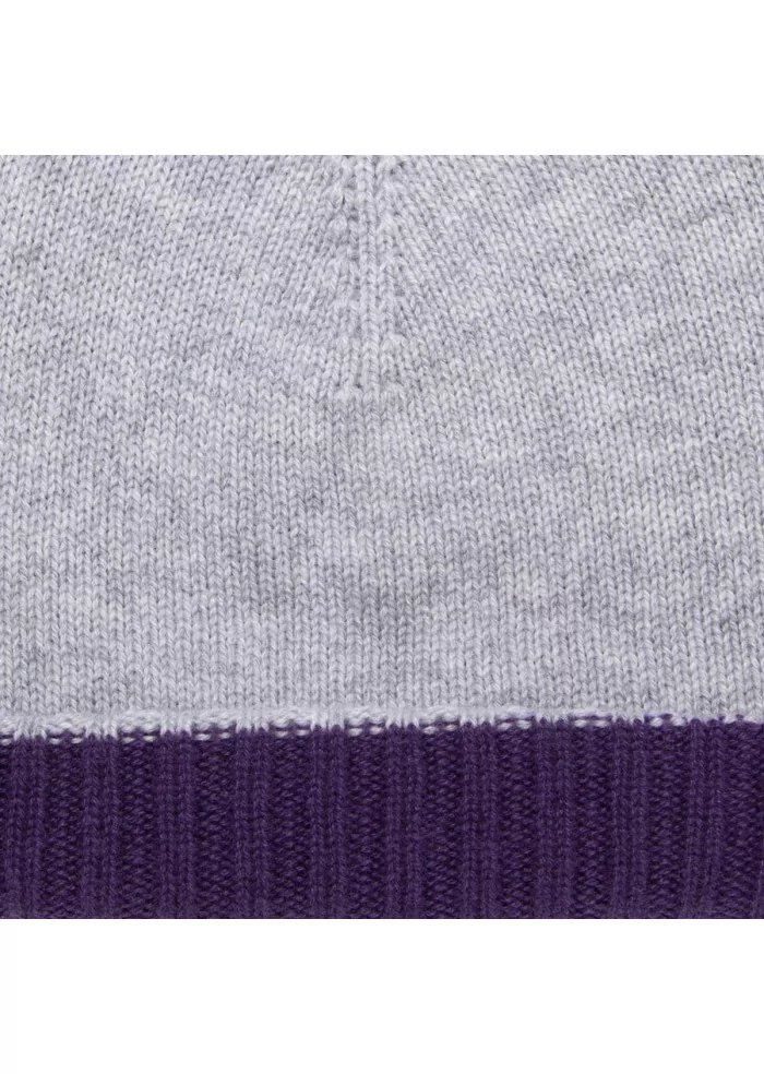 beanie cap riviera cashmere doubleface purple grey