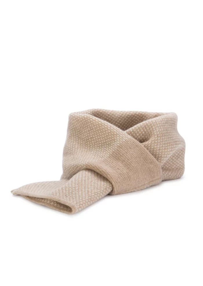collar scarf riviera cashmere comma pattern beige