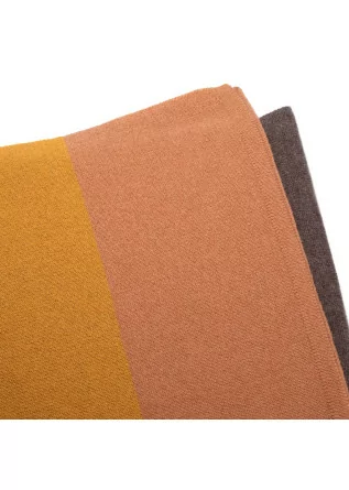 RIVIERA CASHMERE | SCARF WIDE STRIPES YELLOW BROWN