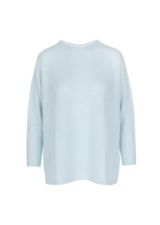 womens sweater riviera cashmere stockinette light blue