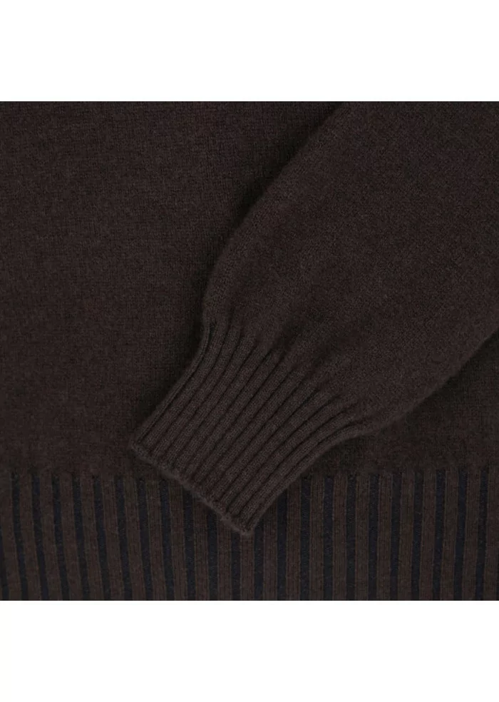 mens sweater jurta warm crewneck dark brown