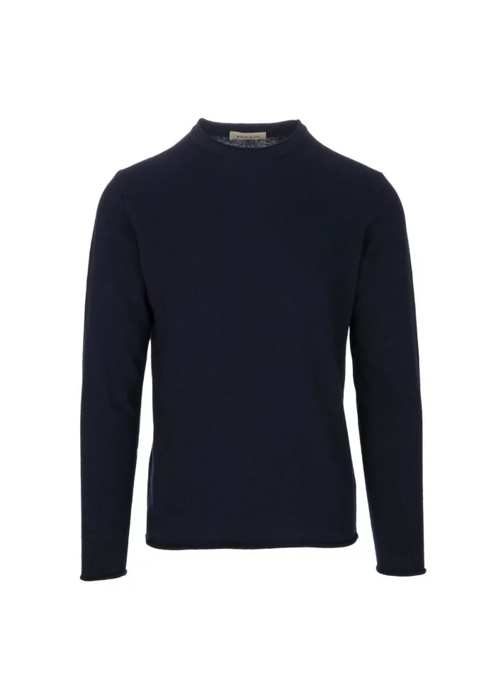 mens sweater wool and co crewneck dark blue