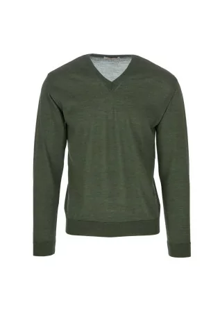 mens sweater wool and co v neck fine green