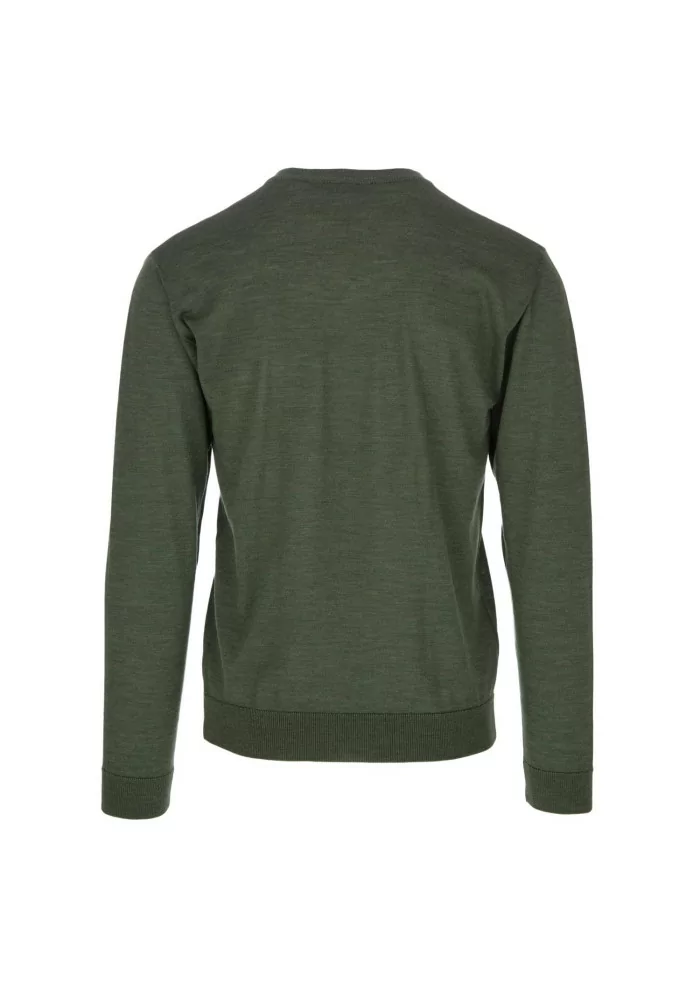 mens sweater wool and co v neck fine green