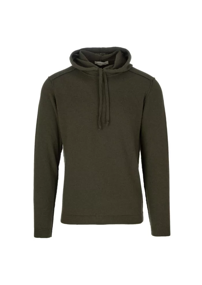 mens sweater wool and co hood green