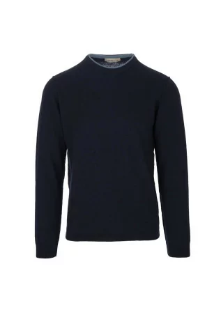 mens sweater wool and co crewneck dark blue light blue