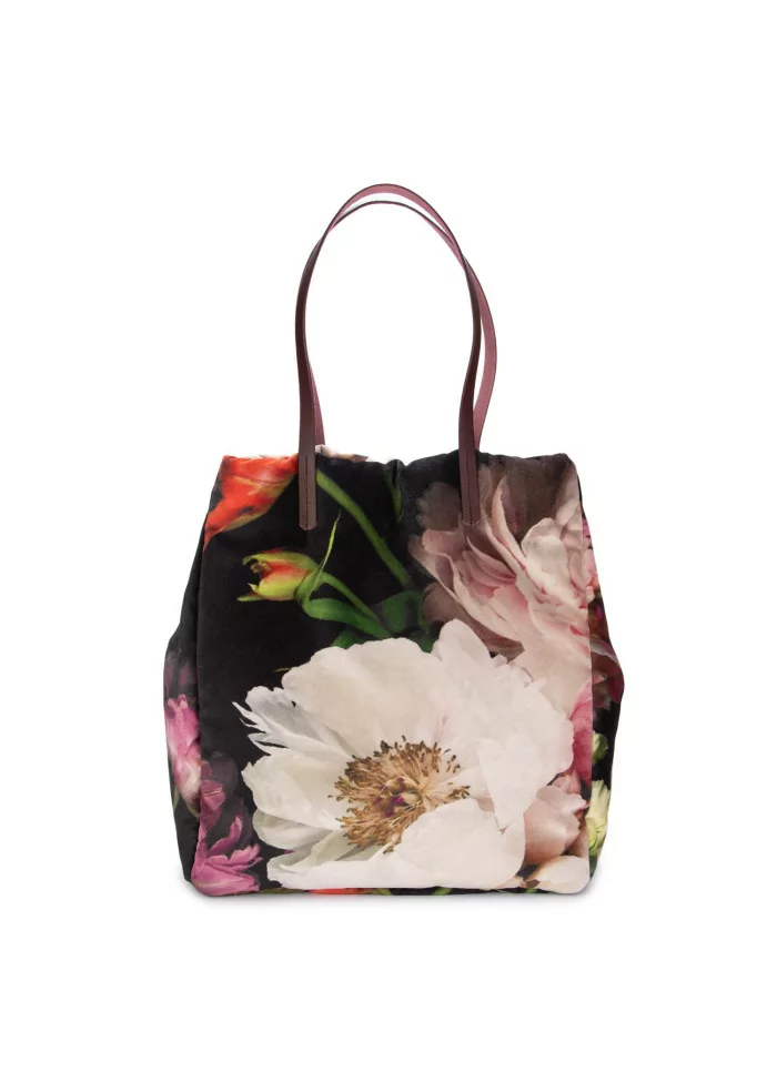 shopper bag le daf olanda flowers black multicolor