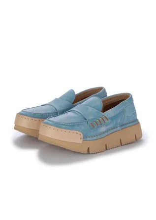 mocassini donna bng real shoes la penny high azzurro