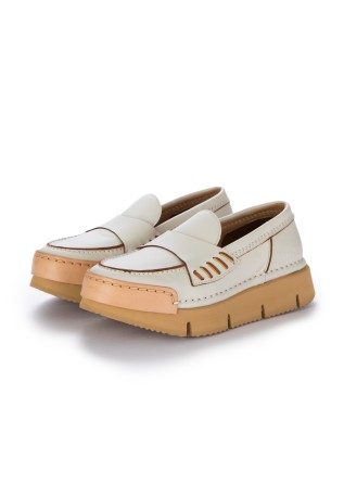 mocassini donna bng real shoes la penny high bianco latte
