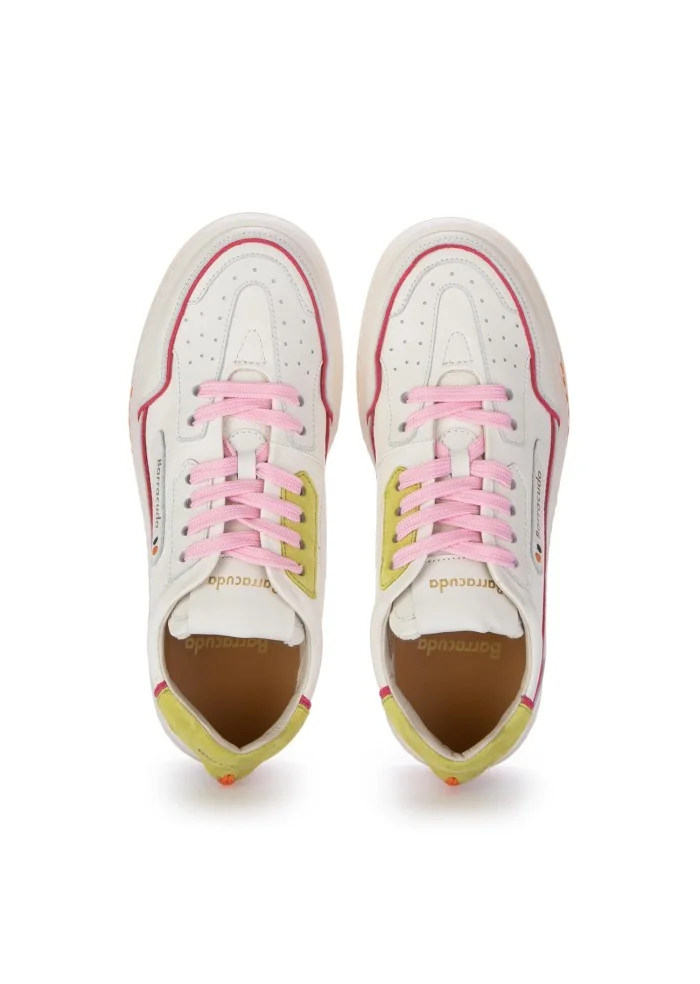 sneakers donna barracuda earving bianco rosa verde