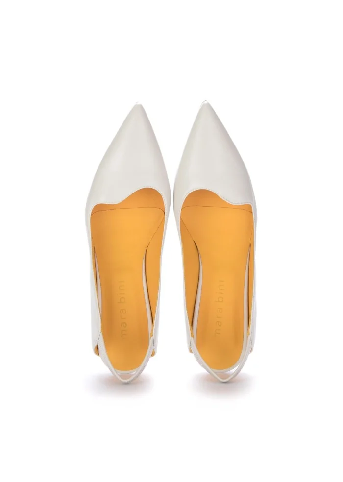 womens slingback heels mara bini naomi cotton white