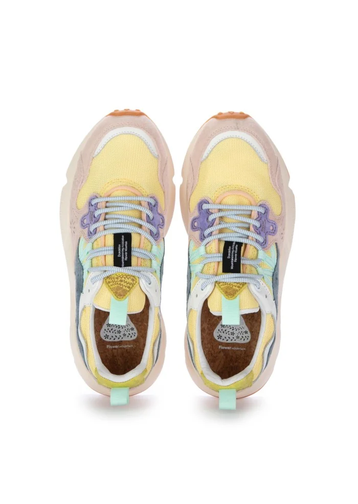 sneakers donna flower mountain yamano 3 giallo rosa