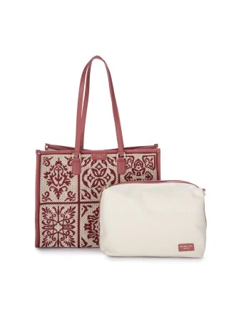 womens shopper bag my best bag lisbona mineral red white