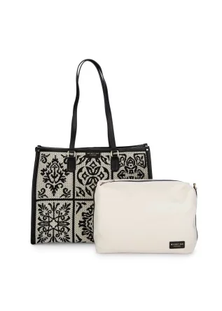 womens shopper bag my best bag lisbona black white