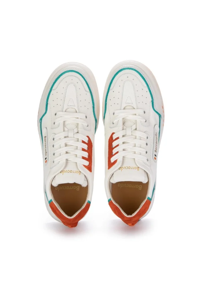 sneakers donna barracuda earving bianco azzurro arancione