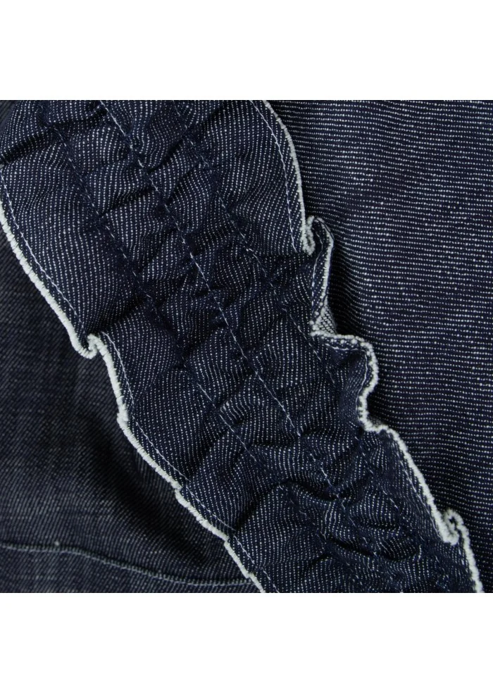 womens jacket noumeno concept ruffle blue jeans