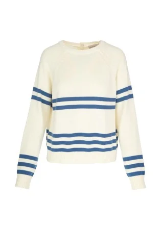 womens sweater semicouture stripes white blue
