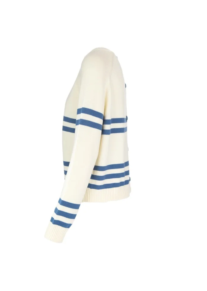 womens sweater semicouture stripes white blue