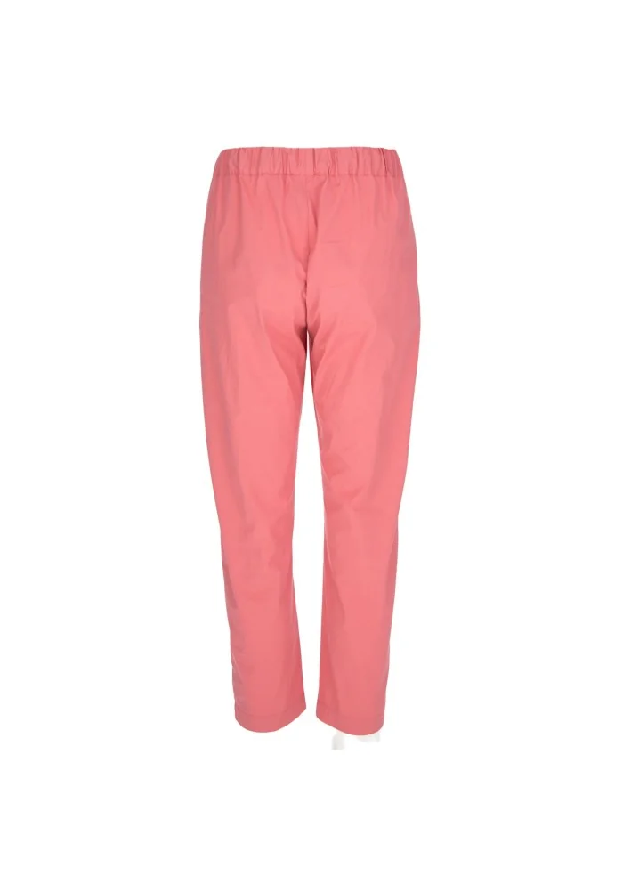 pantaloni donna semicouture cotone rosa