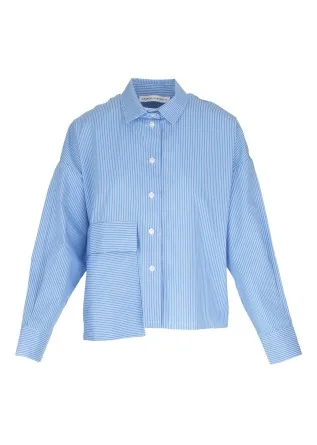 womens shirt noumeno concept stripes light blue white