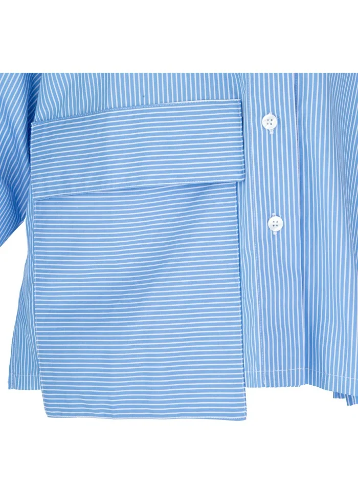 camicia donna noumeno concept righe azzurro bianco