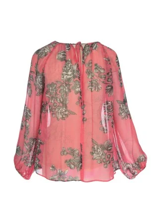 womens blouse semicouture floral fuchsia