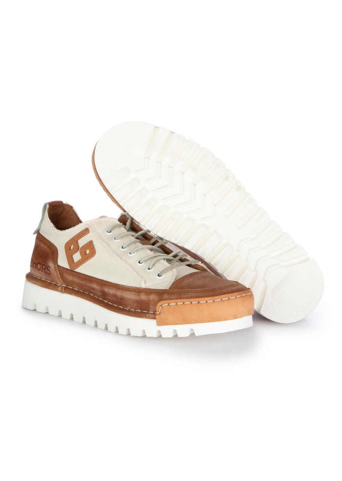 mens sneakers bng real shoes la nocciola white brown