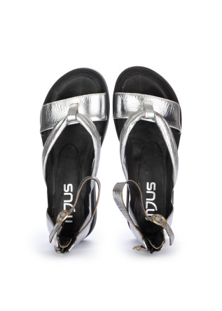 MJUS | SANDALS LEATHER ZIP SILVER