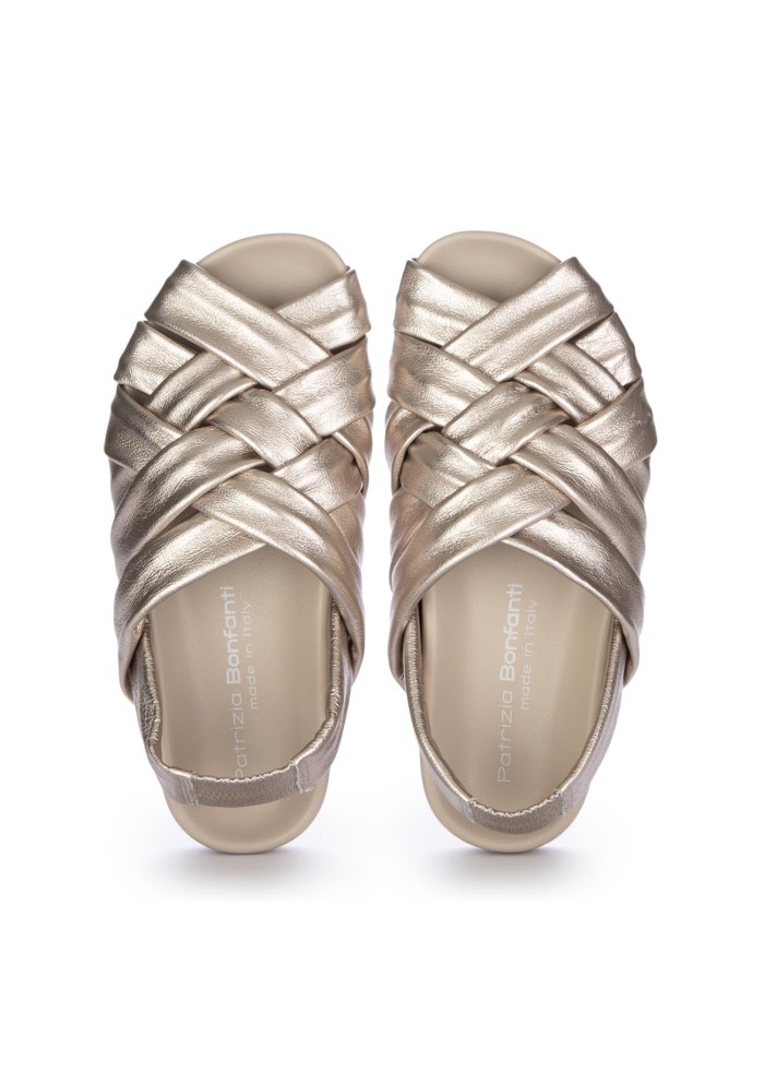womens sandals patrizia bonfanti amelie back silk metallic